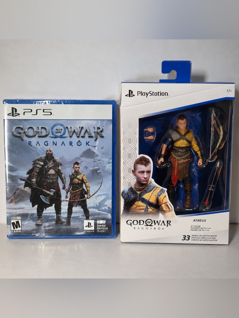 God of War Ragnarök PS5 + Atreus Figure Bundle — Brand New